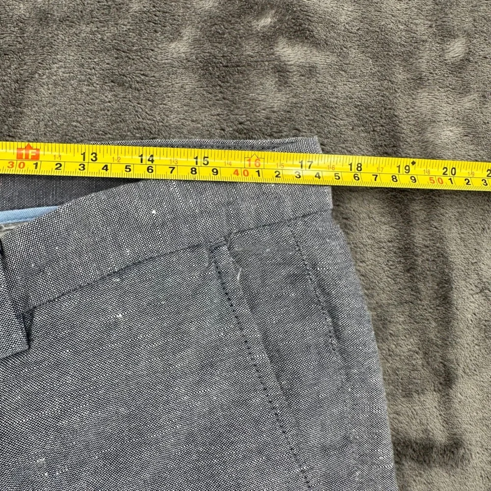 Banana Republic Aiden Chino Mens 34x30 Blue LINEN Cotton Blend Slim Fit Pants